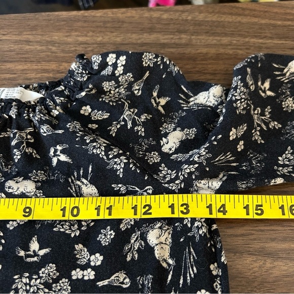 ❤️ H&M Floral Black and Cream girl Dress 5T - Picture 6 of 9